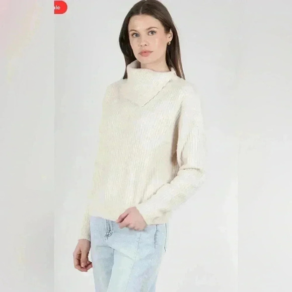 LILLA P
Easy Split Collar Sweater, Salt - Picture 2 of 11